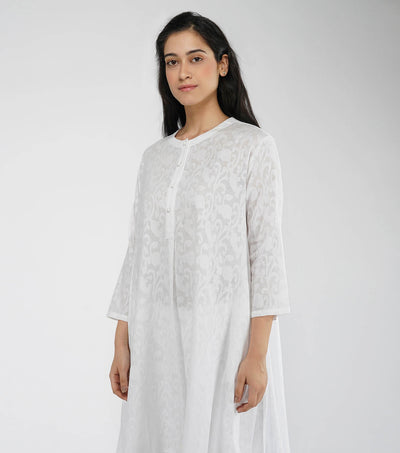 White flared kurta