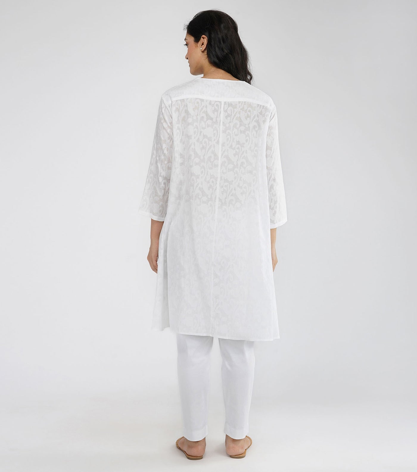 White flared kurta