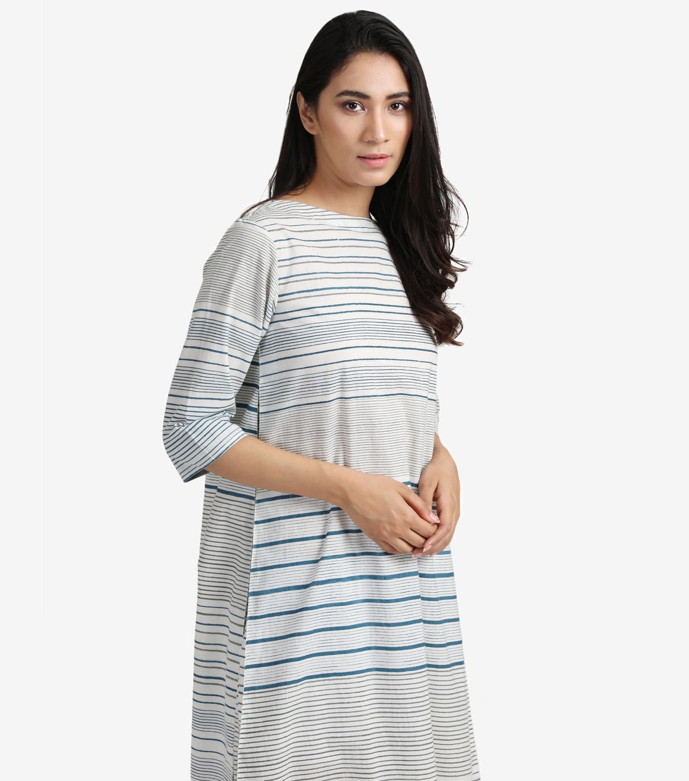 Natural striped cotton Dress