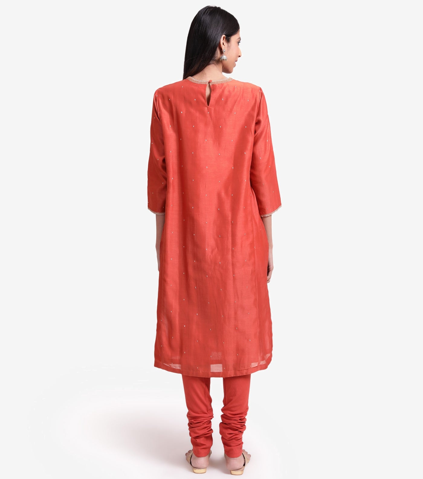 Rust Chanderi kurta set