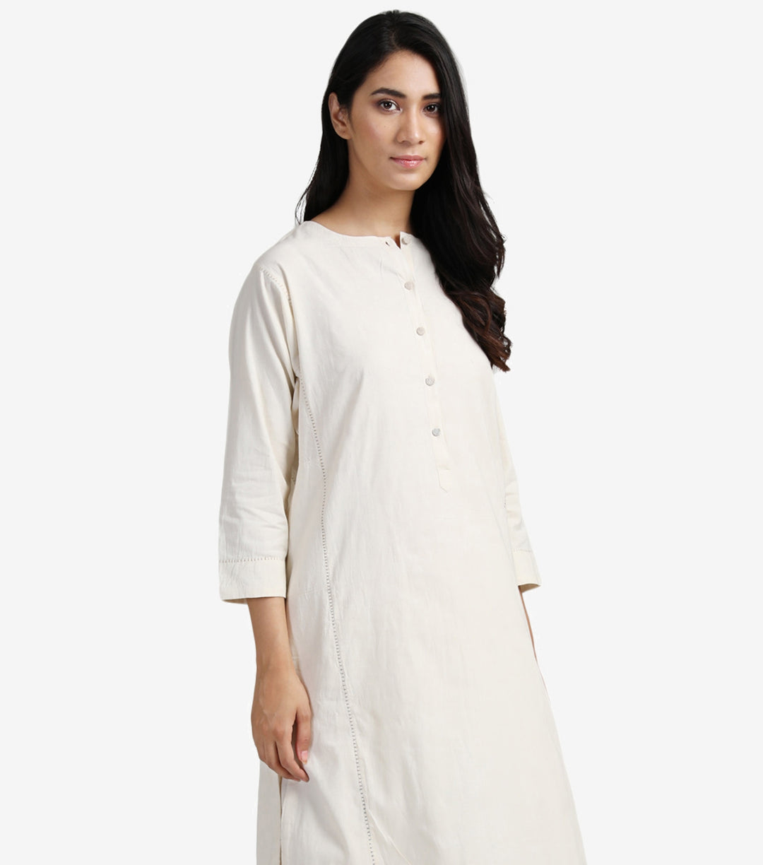 Ivory Cotton Kurta & Pants Set