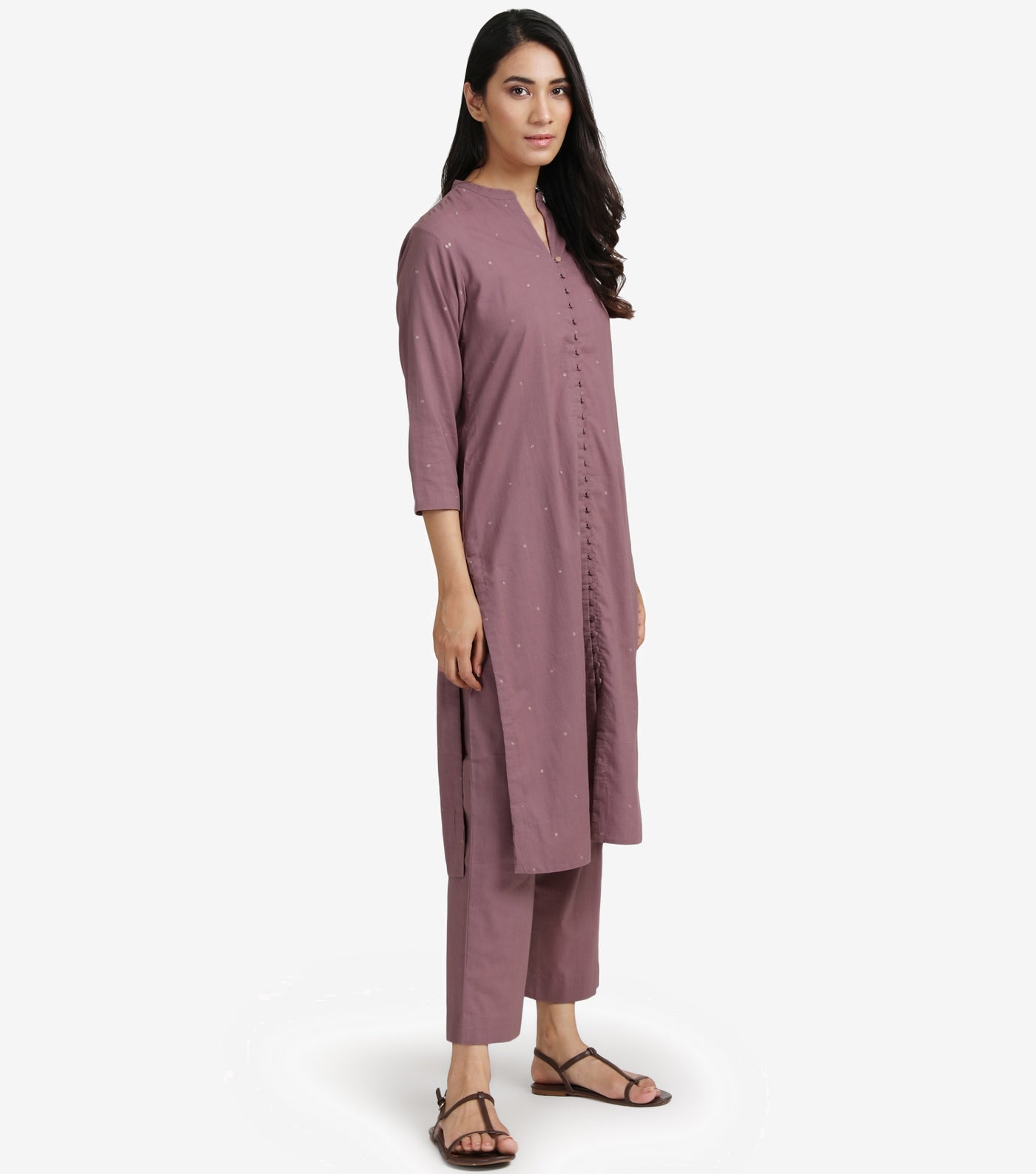 Dark Mauve Cotton Suit Set