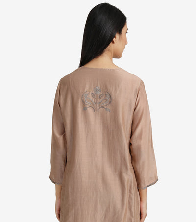 Bronze Cotton Silk Suit Set