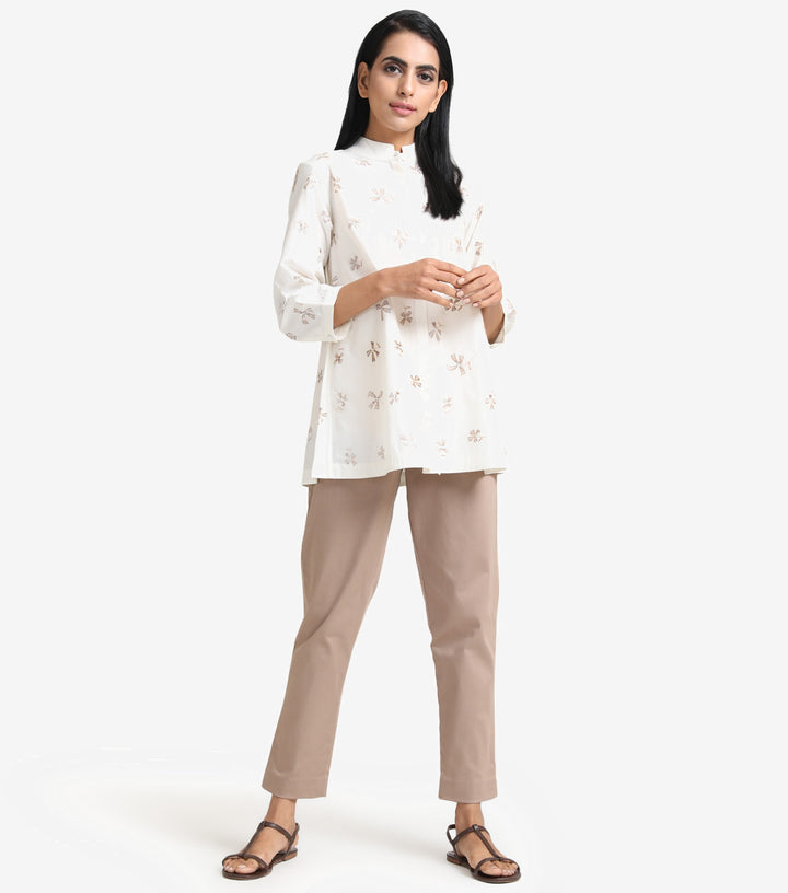 Natural Cotton Embroidered Shirt