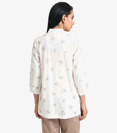 Natural Cotton Embroidered Shirt