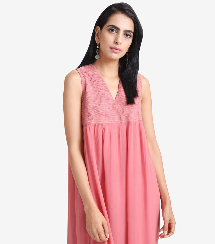 Pink georgette summer dress
