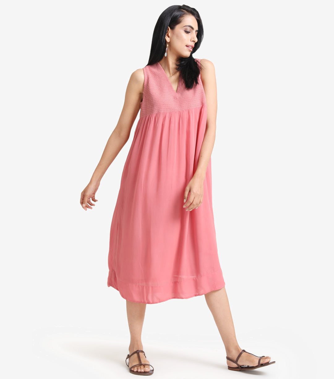Pink georgette summer dress