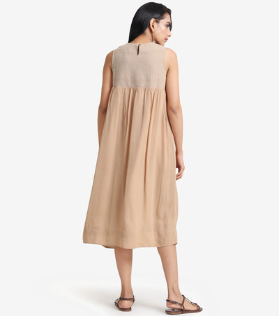 Beige georgette summer dress