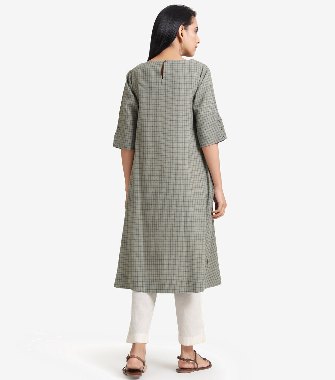 Veg checked cotton kurta