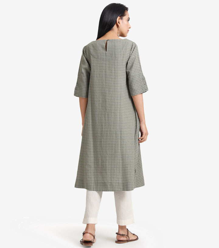 Veg checked cotton kurta