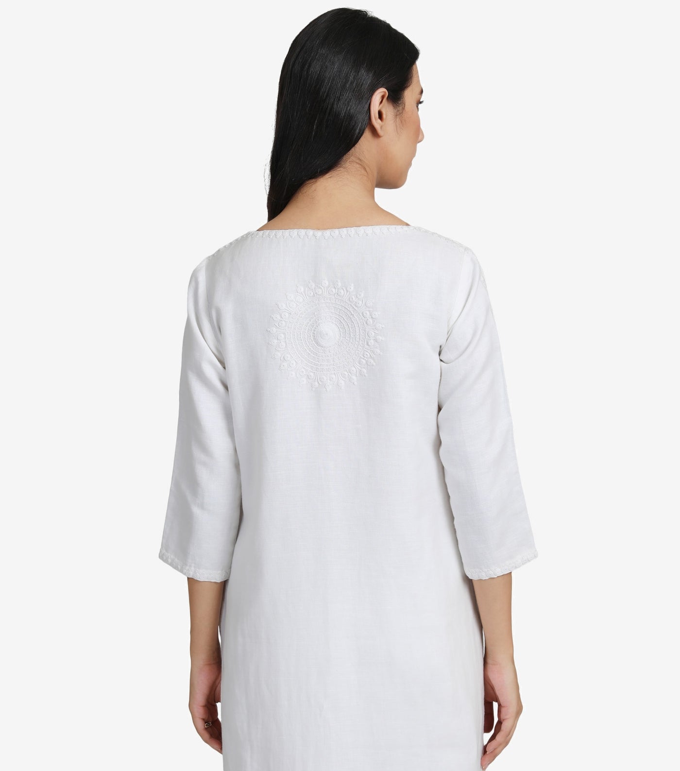 White Cotton Linen Kurta