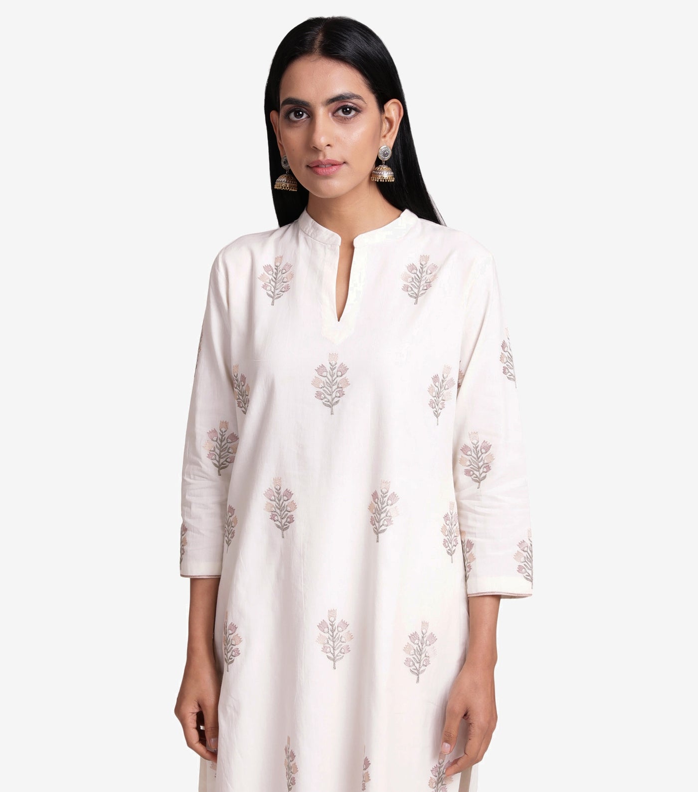 Natural floral kurta