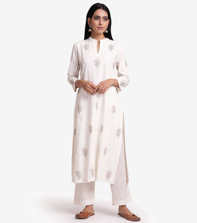 Natural floral kurta