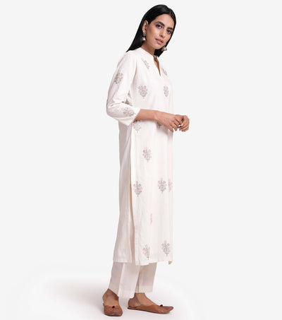 Natural floral kurta