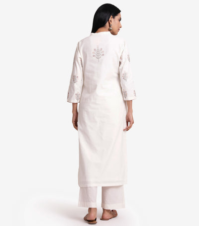 Natural floral kurta