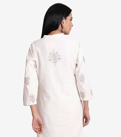 Natural floral kurta