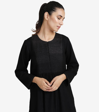 Black wool dress