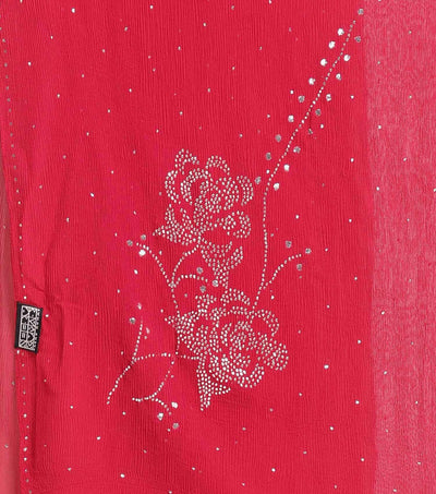 Rose chiffon mukaish dupatta