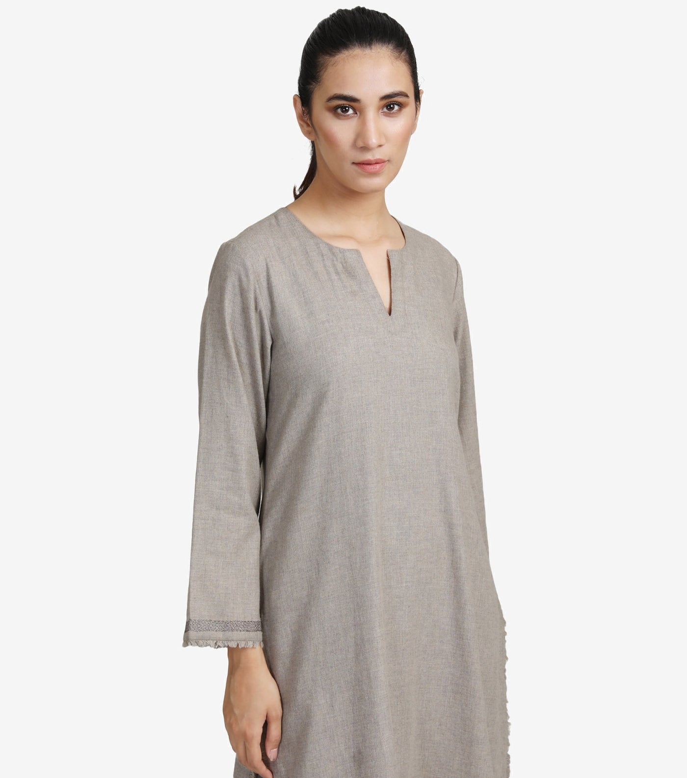 Beige wool kurta