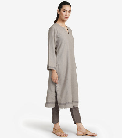 Beige wool kurta