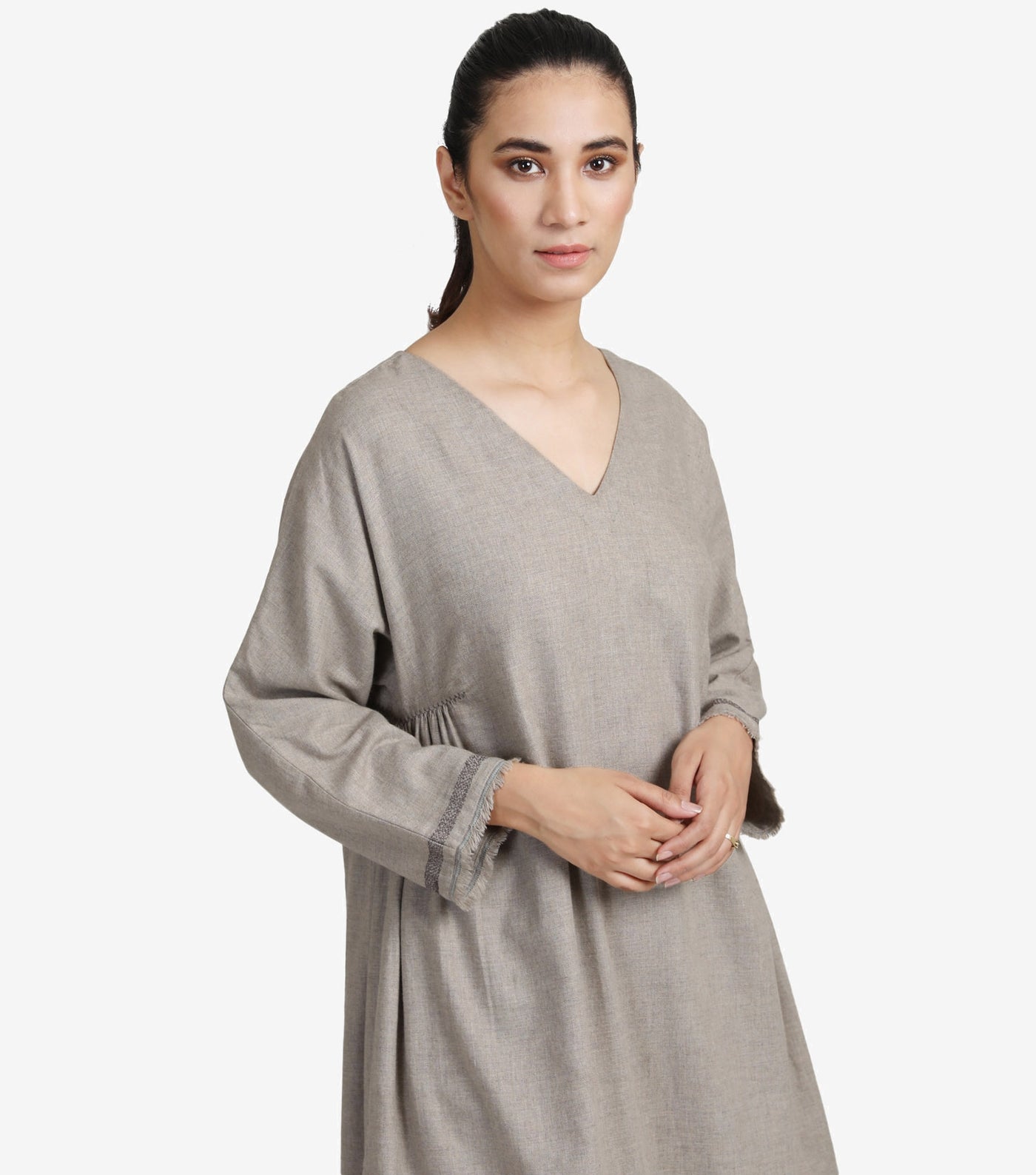 Beige wool kurta