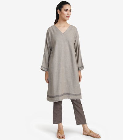 Beige wool kurta