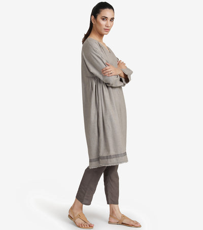 Beige wool kurta