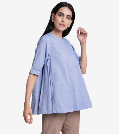 Blue Cotton chambray Top