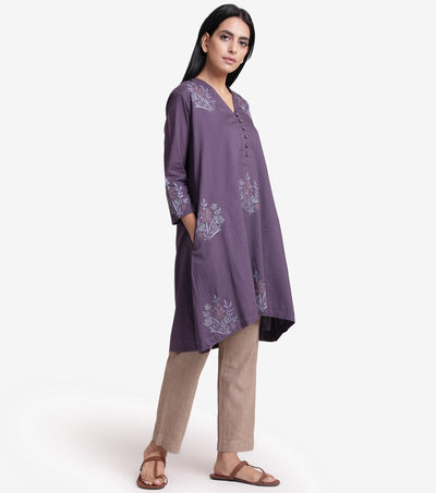 Purple embroidered Kurta