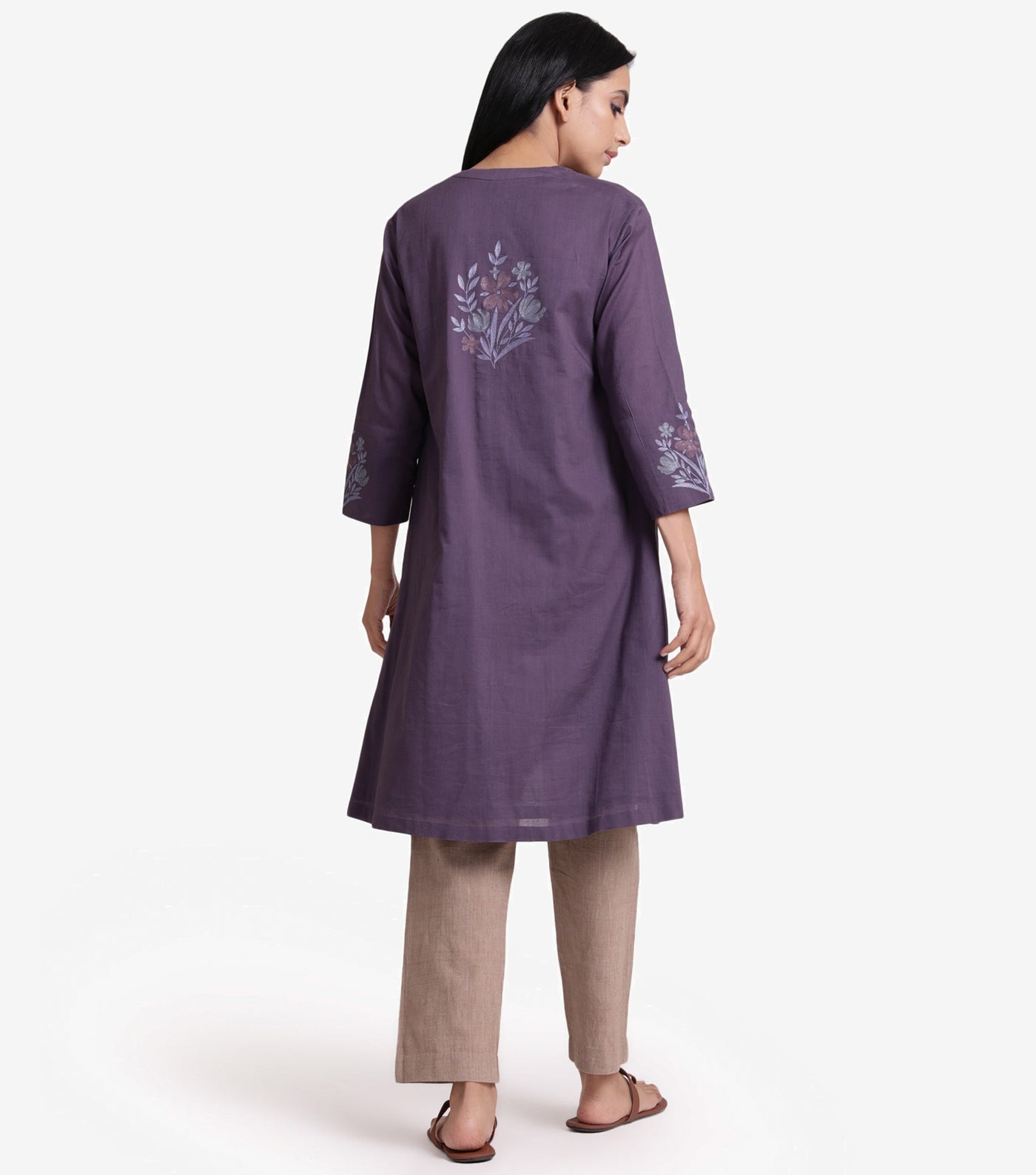 Purple embroidered Kurta