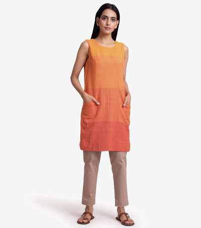 Color blocked Khadi Summer kurta