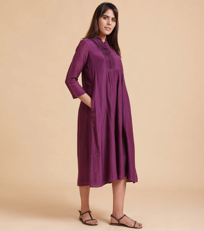 Purple silk cotton tunic