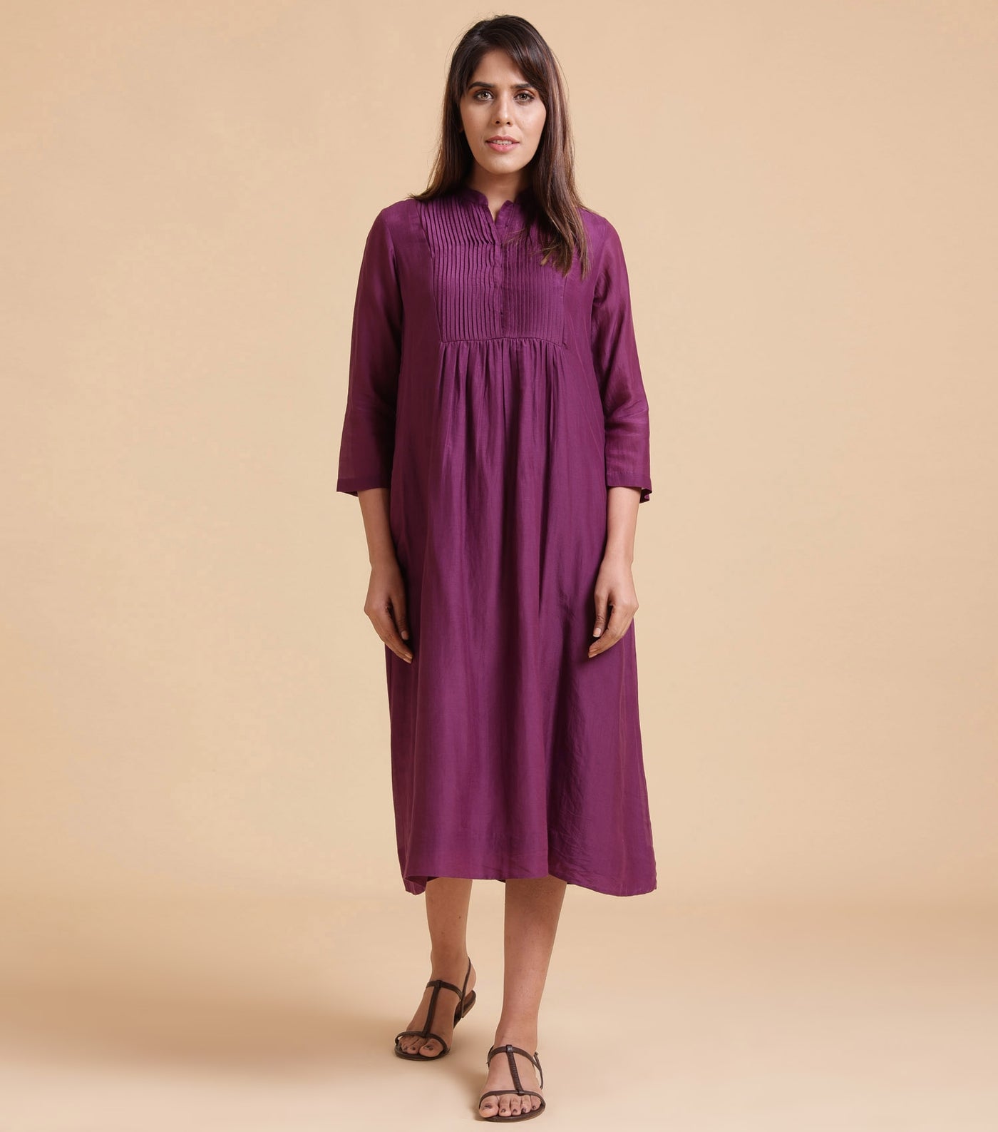 Purple silk cotton tunic