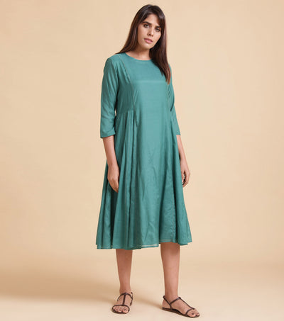 Green Silk Cotton Dress