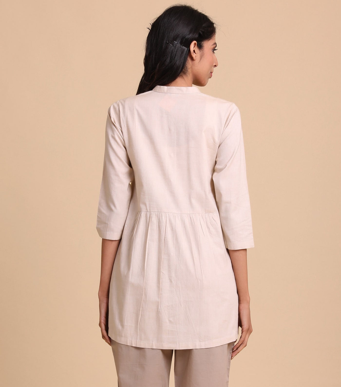 Beige flared cotton Shirt