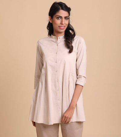 Beige flared cotton Shirt