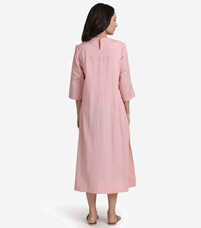 Pastel pink cotton linen Dress