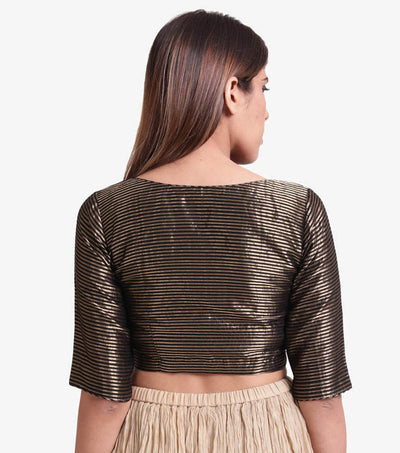 Black & gold striped Tissue blouse