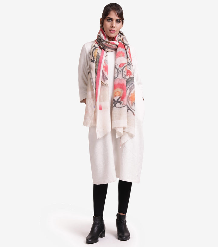 Digital printed wool stole