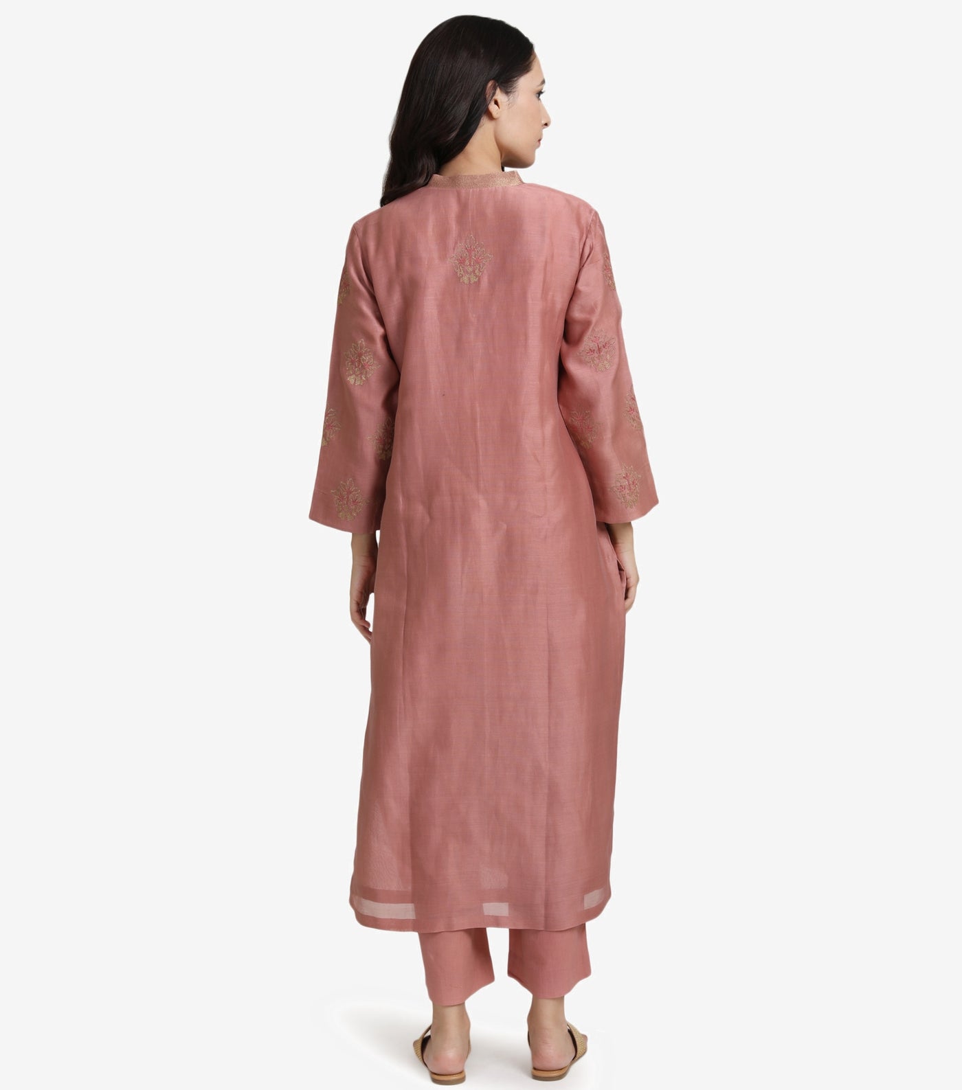 Rose Pink Chanderi Suit Set