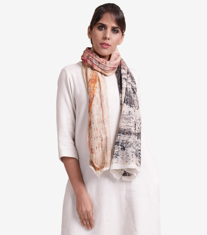 Digital printed wool stole