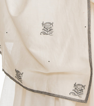 Nettle cotton silk embroidered stole