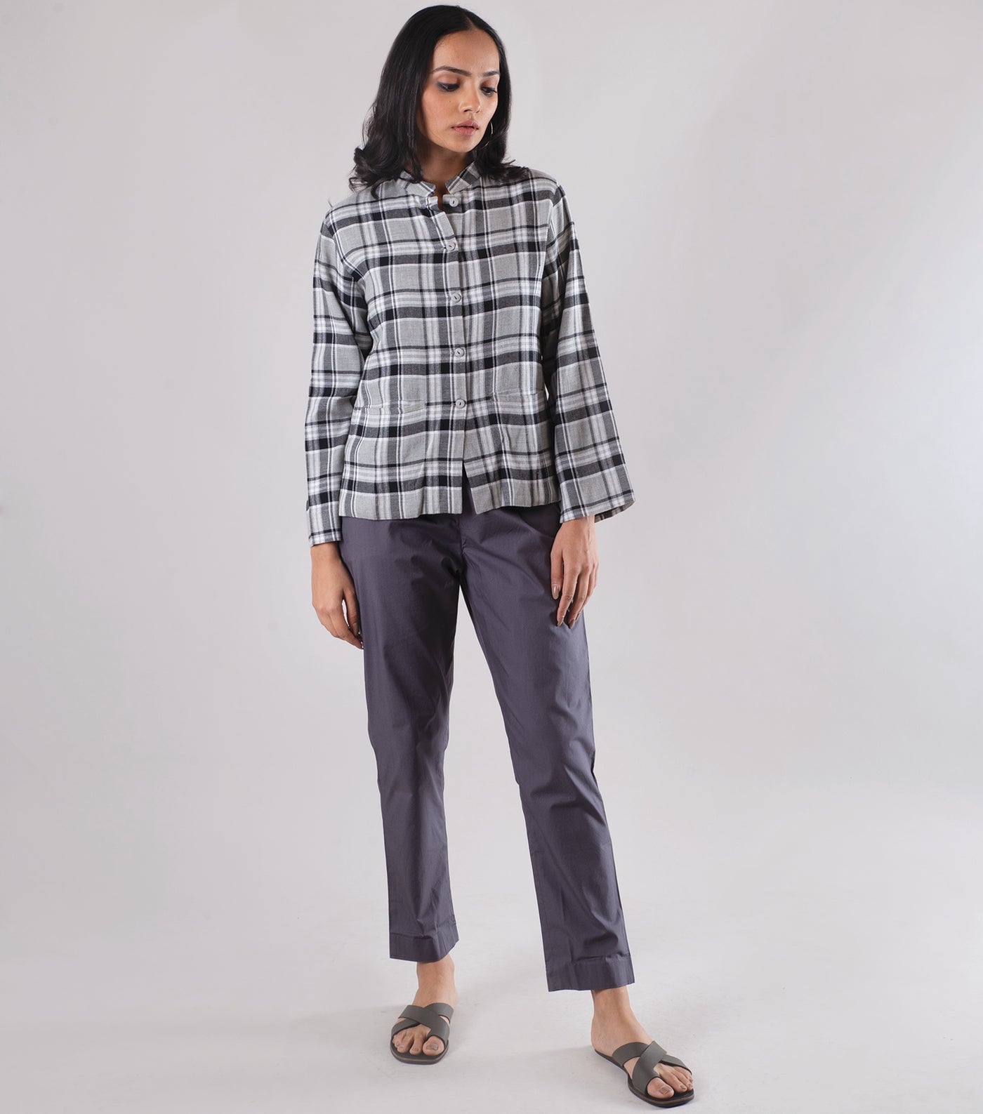 Grey Black Wool Jacket
