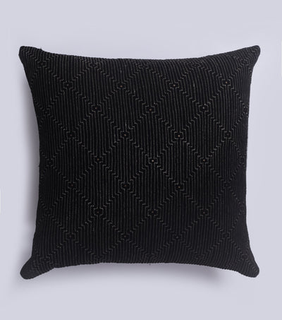 Symmetrical Bliss Navy Velvet Cushion Cover