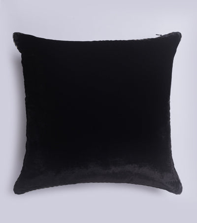Checked Bling Black Velvet Cushion Cover