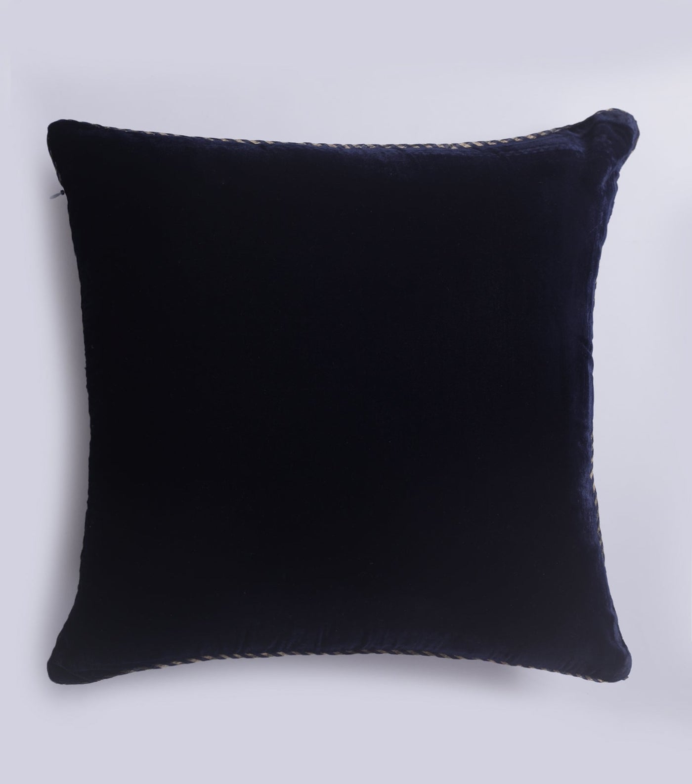 Checked Bling Navy Velvet Cushion Cover