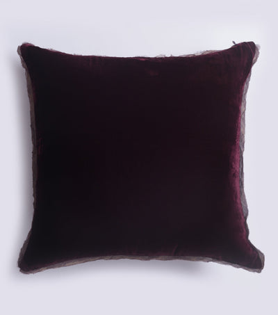 Liner Square Wine Velvet Cushion Cover