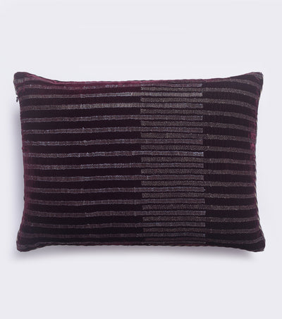 Twinkling Stripes Wine Velvet Cushion Cover