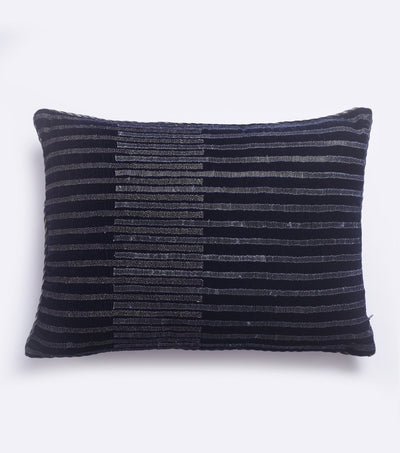 Twinkling Stripes Black Velvet Cushion Cover