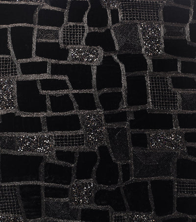 Maze Black Velvet Cushion Cover